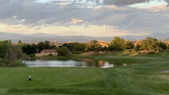 Pristine green golf course fairway in Valencia